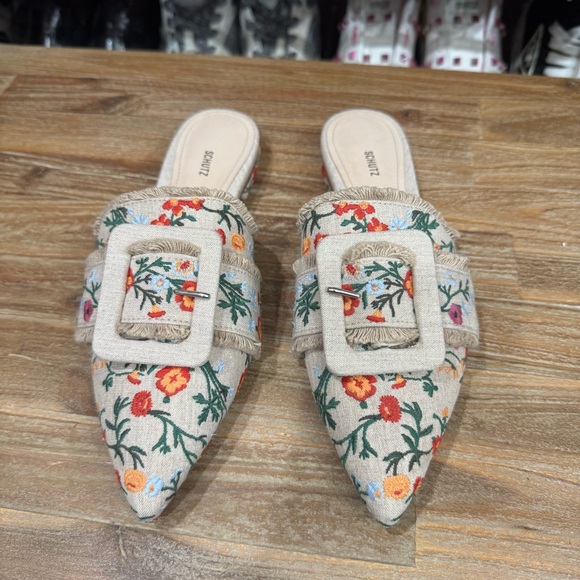 Schultz Floral Embroidered Women's Mules - Picture 1 of 8